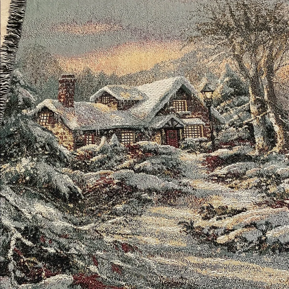 Thomas Kinkade Wonderland Tapestry Throw Blanket